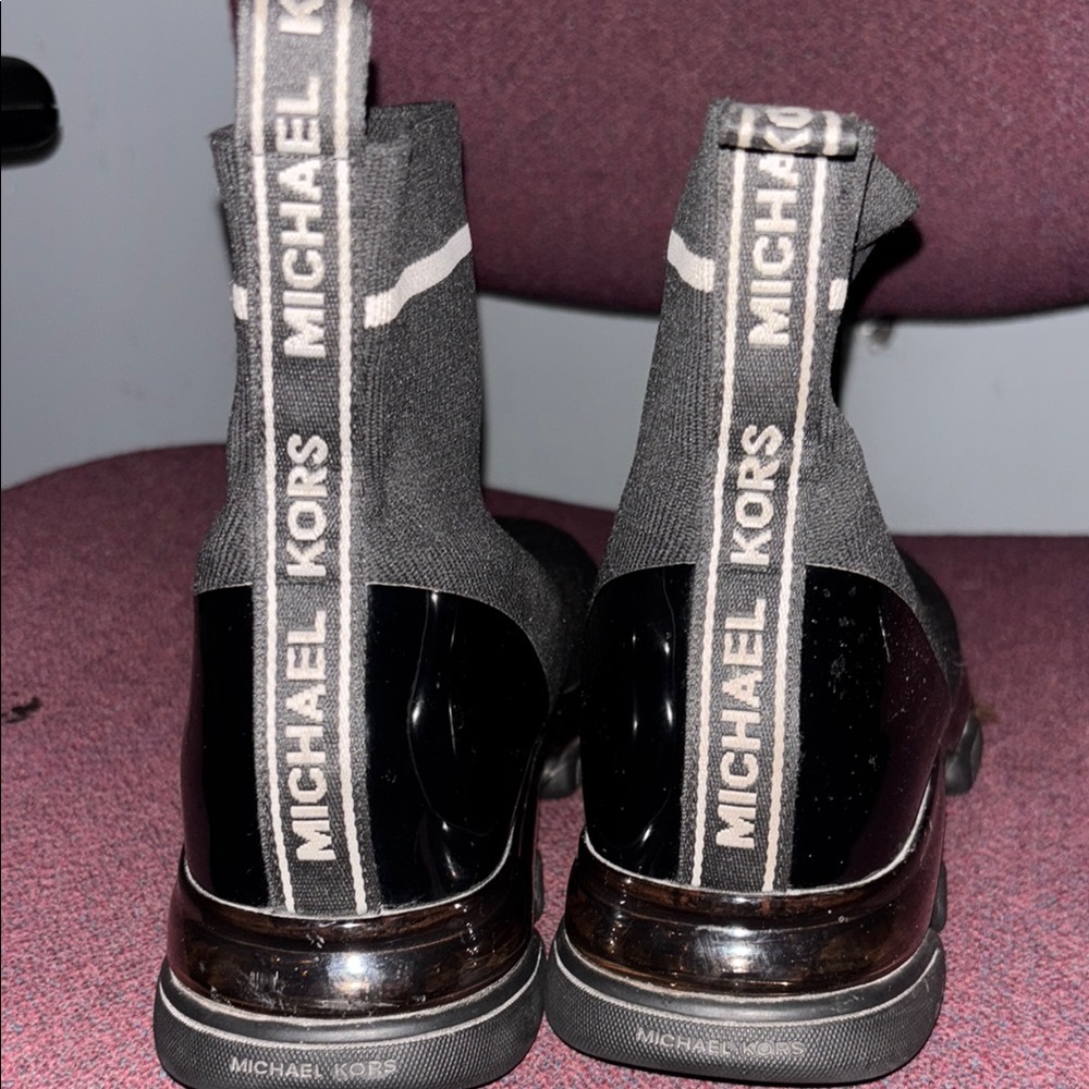 Michael Kors Black Combat Boots with Platform Sole